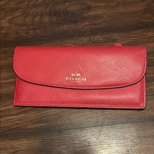 Coach Red Leather Wallet Classic Design